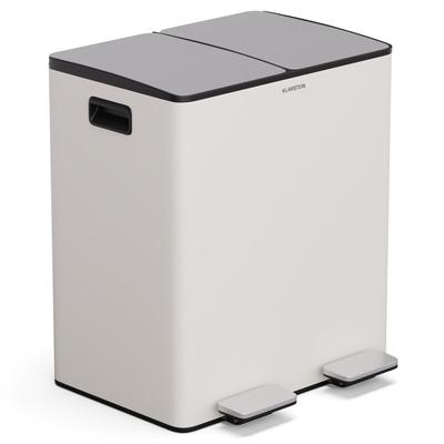 Klarstein EcoVista Mülleimer mit Kompostbehälter Abfalleimer 40 Liter + 3L Kompostbehälter Soft-Close Creme