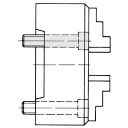 Röhm Planspiralfutter Duro-M 250/4 Kurzkegelaufnahme Befestigung von vorne (ISO 702-1/DIN 55026) KK 8 Grund- und Aufsatzbacken - 185422
