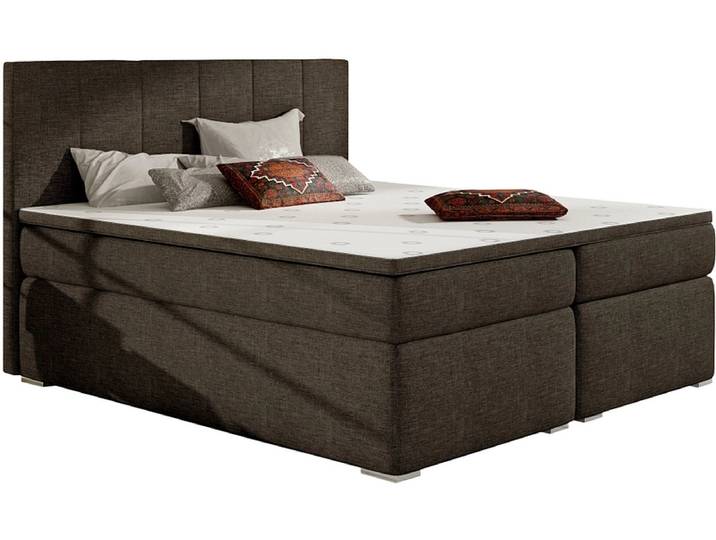 Boxspringbett ELTAP BOLERO dunkelbraun 140x200cm halbfest