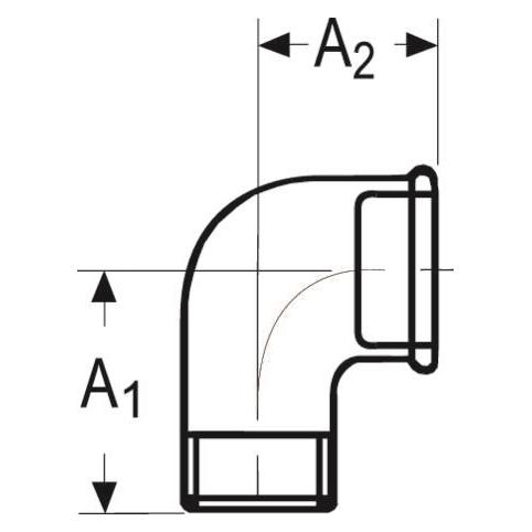 Georg Fischer GF-Winkel I/A 90Gr. verzinkt Nr.92 3/4" (Winkelverbindung) (770092205)