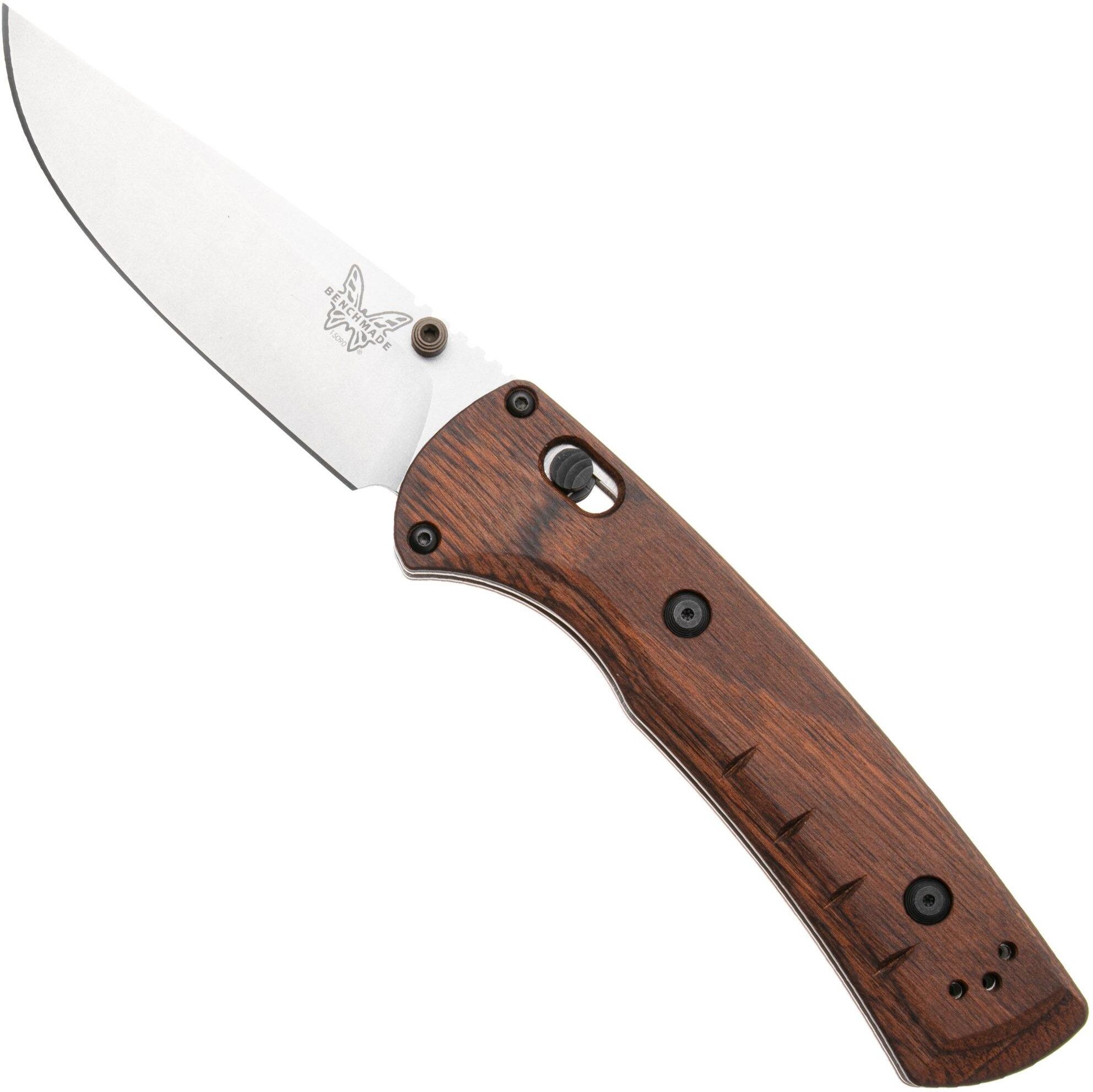 Benchmade SlipRidge 15090, Stonewashed CPM MagnaCut, Stabilized Wood coltellino tascabile