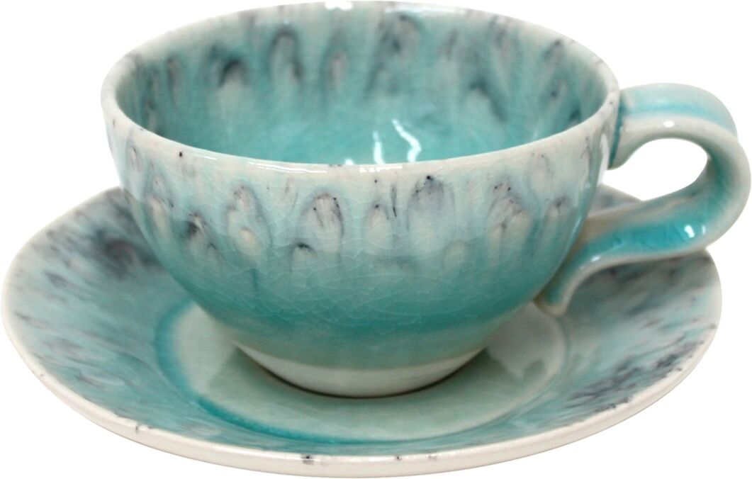 Costa Nova Taza de te con plato Madeira . Azul
