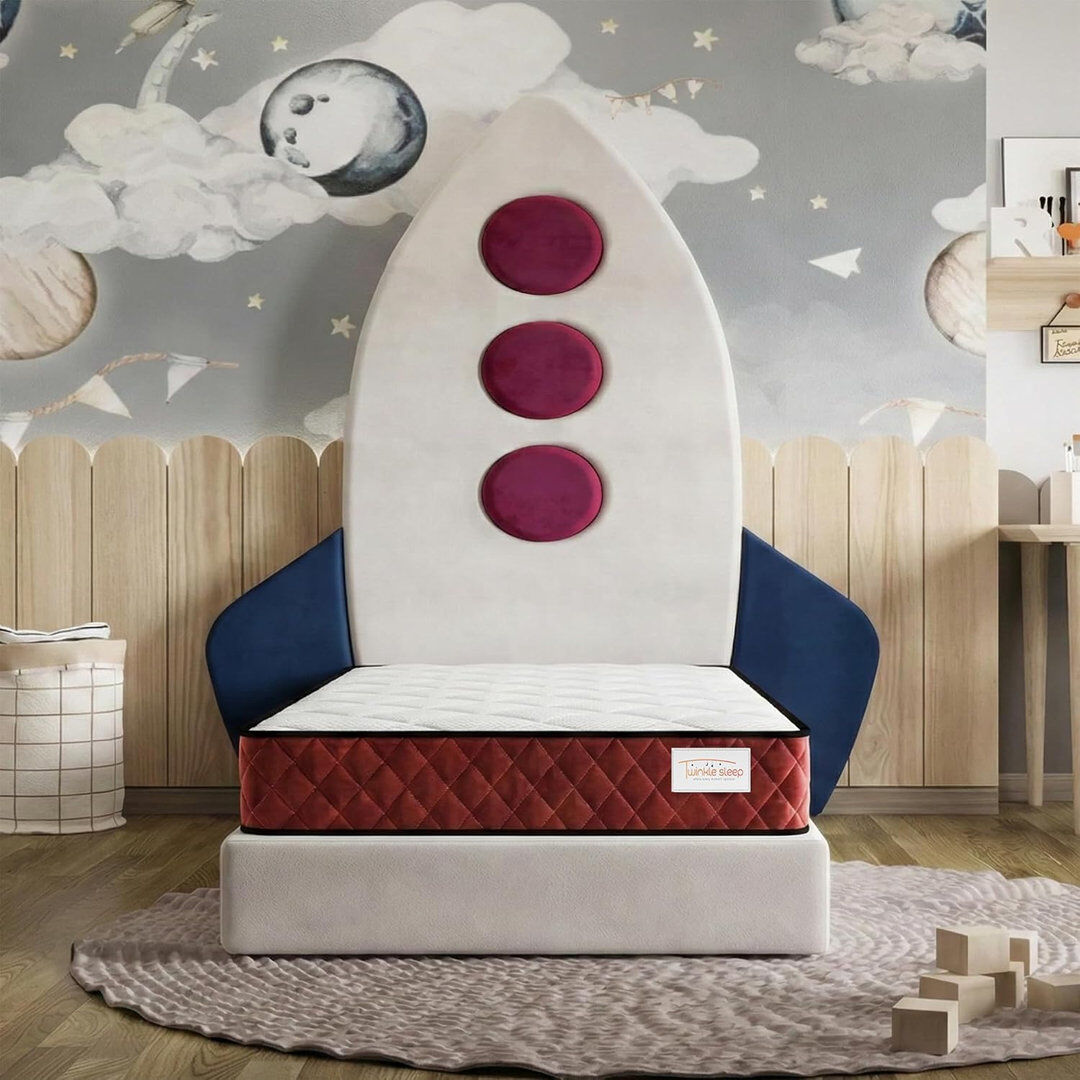 Winksleep Twinkle Sleep Kids Coil Red Mattress, Medium-Firm with Durable Open Coil Core Small Single (2'6)