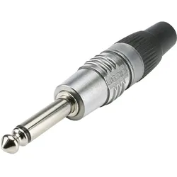 HICON Klinke (6,3mm) 2-pol Metall-Stecker, gerade, nickelfarben