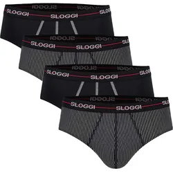 Sloggi Herren Slips 4er Pack - Start midi C4P box, Baumwolle Schwarz/Dunkelgrau / L