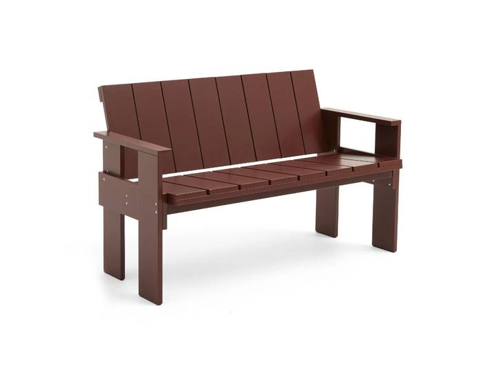 HAY Crate Dining Bench Bank Kiefernholz lackiert Iron red