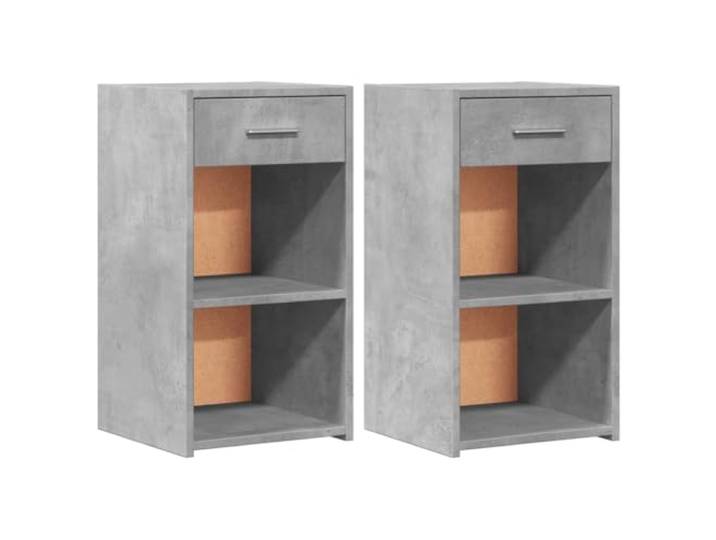 GHVBNMF Nachttische 2er Set Betongrau 35x34x65 cm Holzwerkstoff Praktisches 2er-Set fürs Schlafzimmer mit Schublade und zwei offenen Fächern für geordnete Aufbewahrung neben dem Bett.