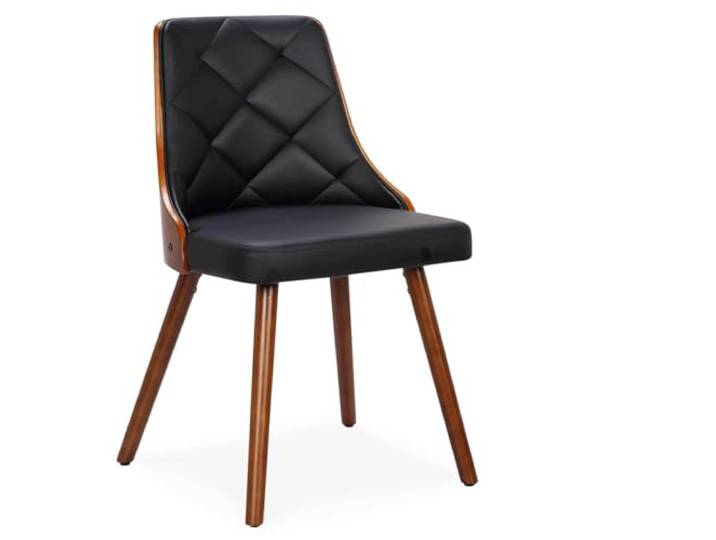Menzzo Lot de 6 chaises scandinaves Lalix Bois Noisette et Noir