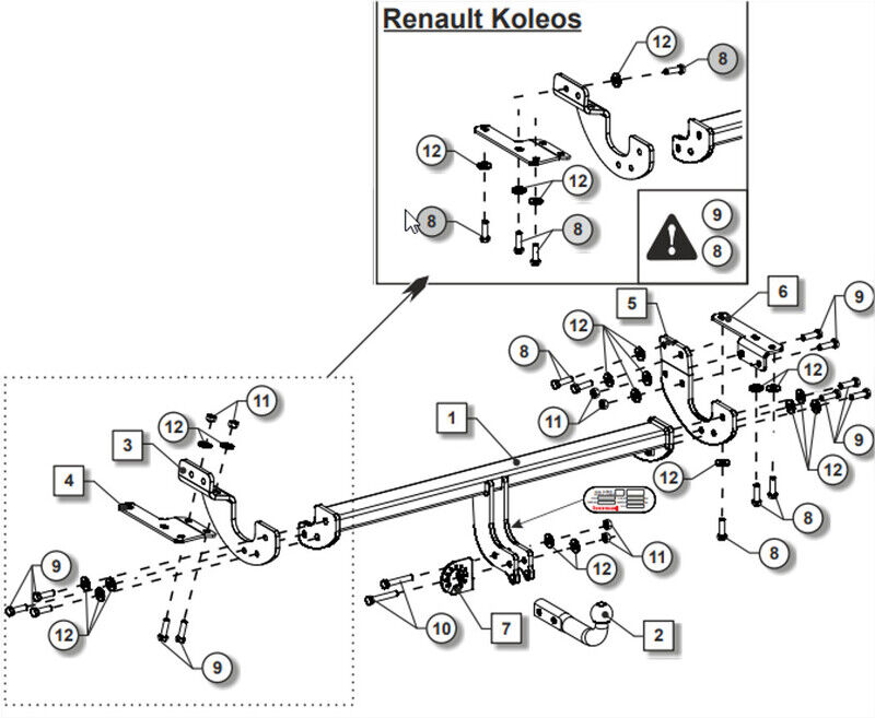 Attelage Renault Koleos (03/17-) Col de cygne