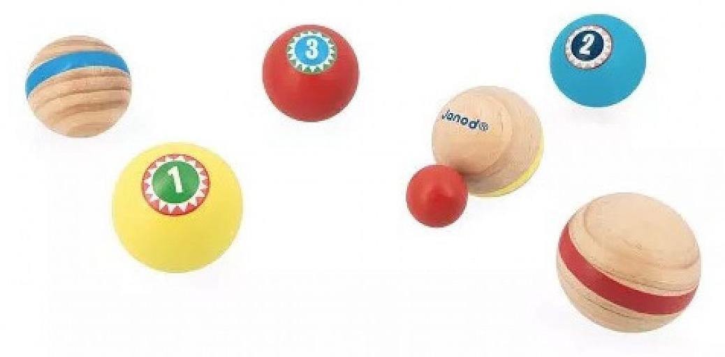 Janod Houten Petanque-spel Applepop - Kleurrijk buitenspeelgoed voor kinderen