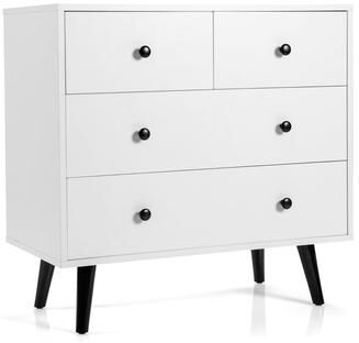 Wooden Storage Unit Sturdy Chest Dresser with Spacious Drawers
