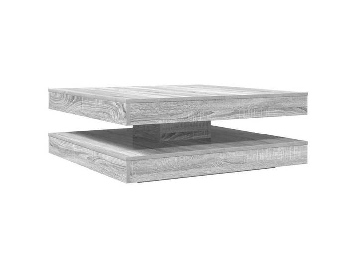 vidaXL Couchtisch Couchtisch 360-Grad Drehbar Grau Sonoma 90x90x34,5 cm (1-St)