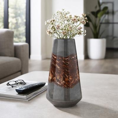 Sagebrook Home "4"" Glass Orb Contemporary Grey and Brown Decorative Table Accent for Home or Office Decor Sophisticated Creative"