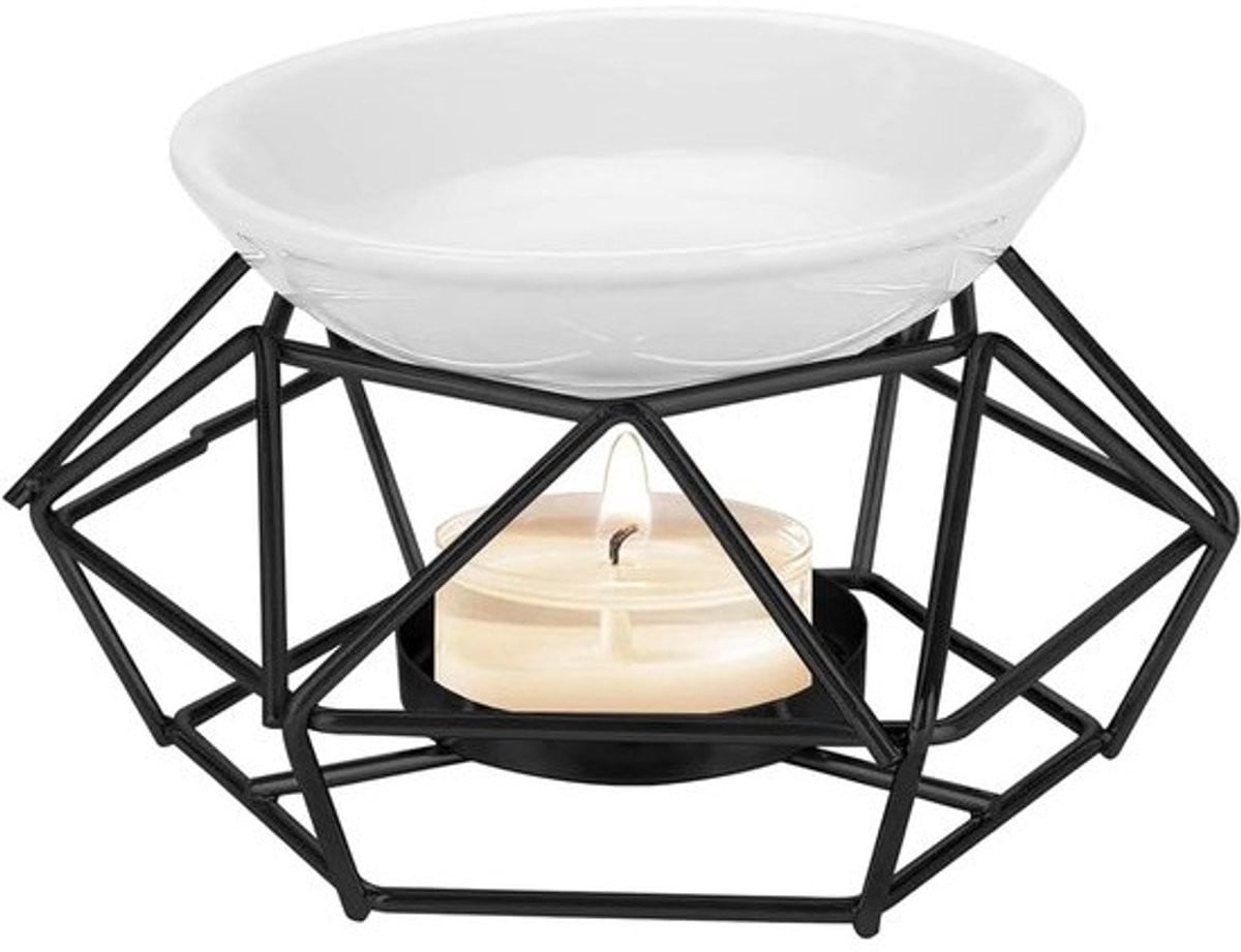 Geometrische olie-aromabrander met metalen en keramisch design voor thuis en kantoor