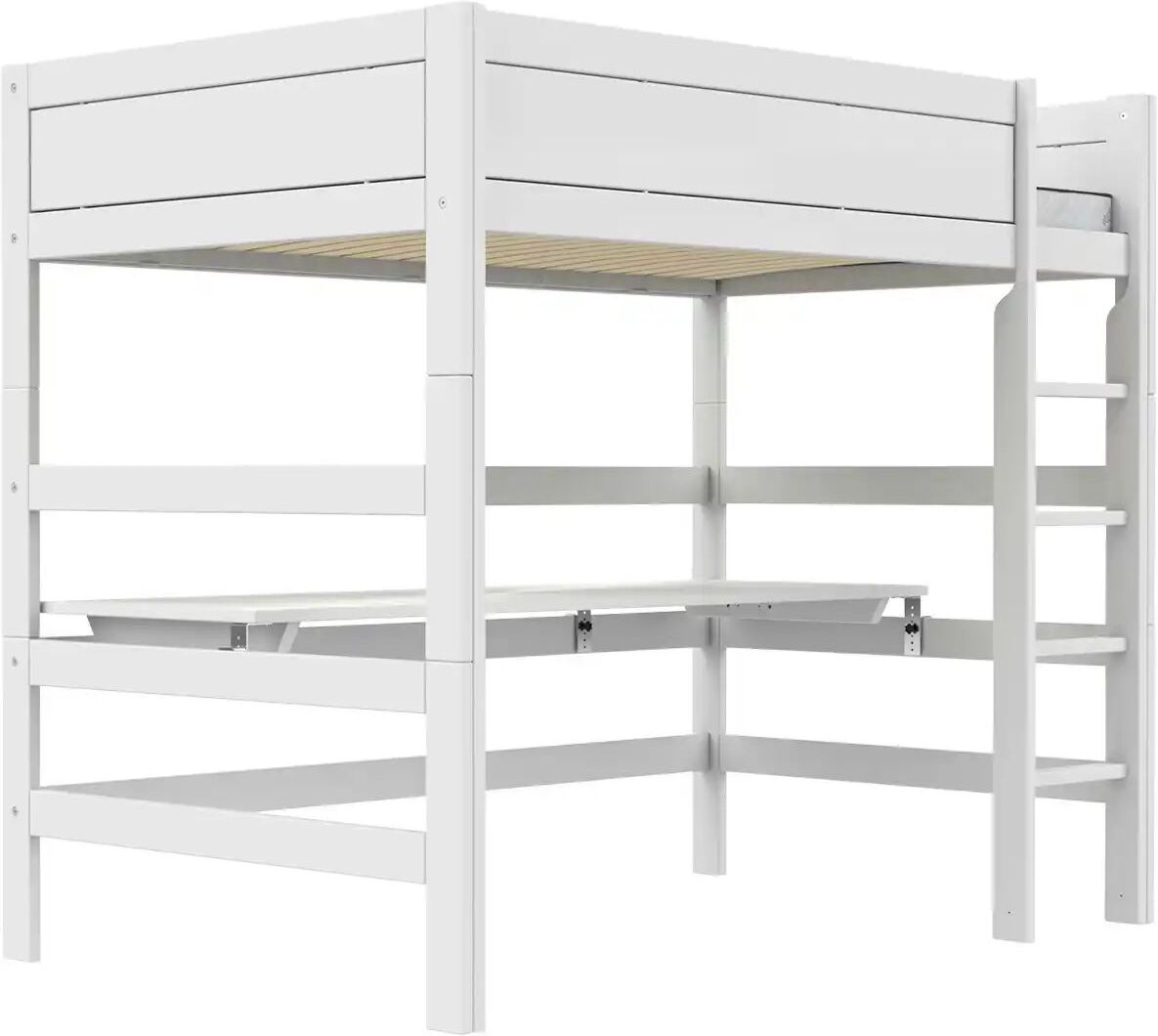 Lifetime Hochbett mit Leiter und Schreibtisch 120cm  Basis ¦ weiß ¦ Maße (cm):