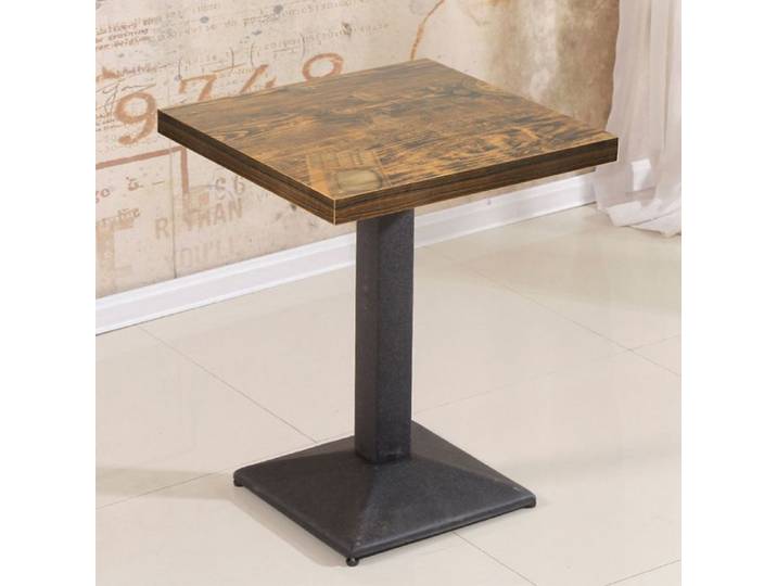 KEDIA Table Basse Table carrée à un seul pied 60*60*75cm Design Moderne Pour Salon Bureau Repas Horloge vintage