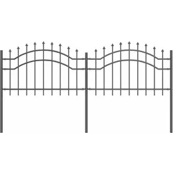 vidaXL Gartenzaun Grau 240 x 115 cm Pulverbeschichteter Stahl