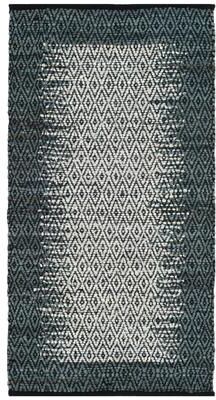 SAFAVIEH Handmade Vintage Boho Leather Mako Modern Stripe Leather Rug