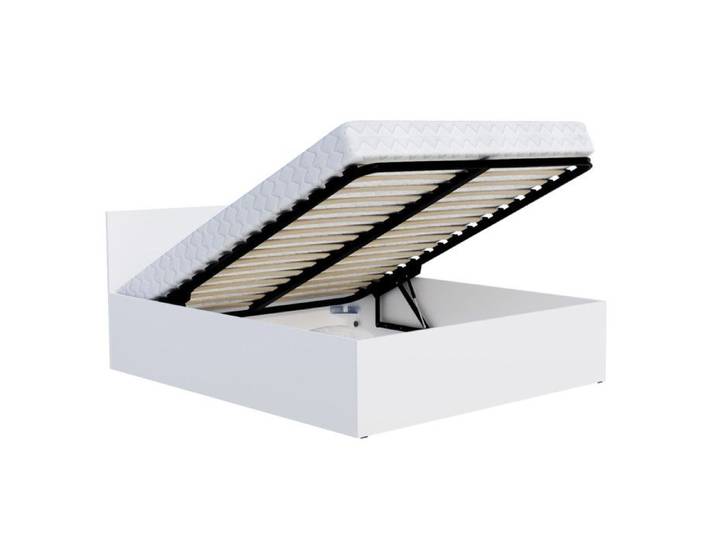 Lit Panama 140x200 + coffre - Sommier inclus Blanc
