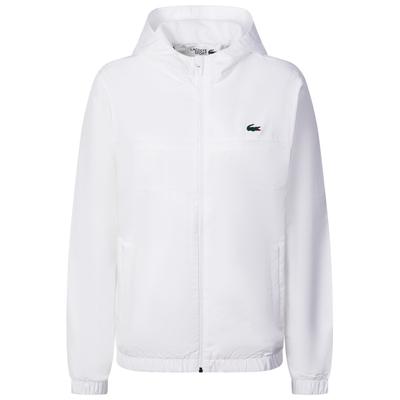 Sweatjacke LACOSTE "Lacoste BH3466 Trainingsjacke Damen Bekleidung", Damen, Gr. XXL, weiß, 100% Polyester, Sweatjacken Sweatjacke