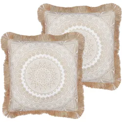 DEKOKISSEN 2er-Set Beige 45/7 cm Agrimony