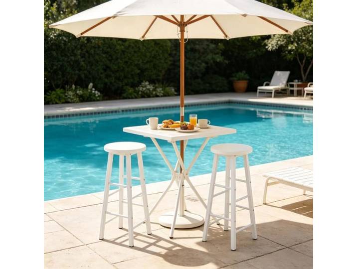 Chaise haute Petit déjeuner Tabouret Table Tabouret Ensemble de 2 bar Tabouret Cuisine Tabouret Pour cuisine Blanc