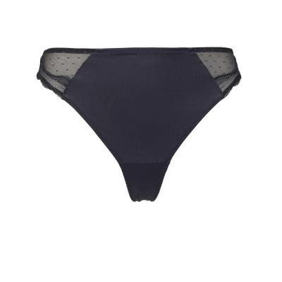 String AFTER EDEN, Damen, Gr. S, schwarz (dunkelgrau), Obermaterial: 87% Nylon, 13% Elasthan, körpernah, Unterhosen String, mit Spitzendetails