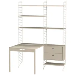 Schreibtisch klappbar mit Regal Beige Beige
