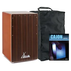 XDrum Cajon El Bajo Bass Port Cocoa Brown/Ebony Set inkl. Cajonschule & Tasche