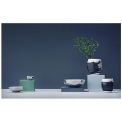 Stelton Stockholm Aquatic, Schüssel + Schale, Blau, Weiss, Silber