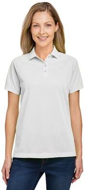 Harriton M208W Women's Charge Snag and Soil Protect Polo Shirt in White size Medium   Polyester