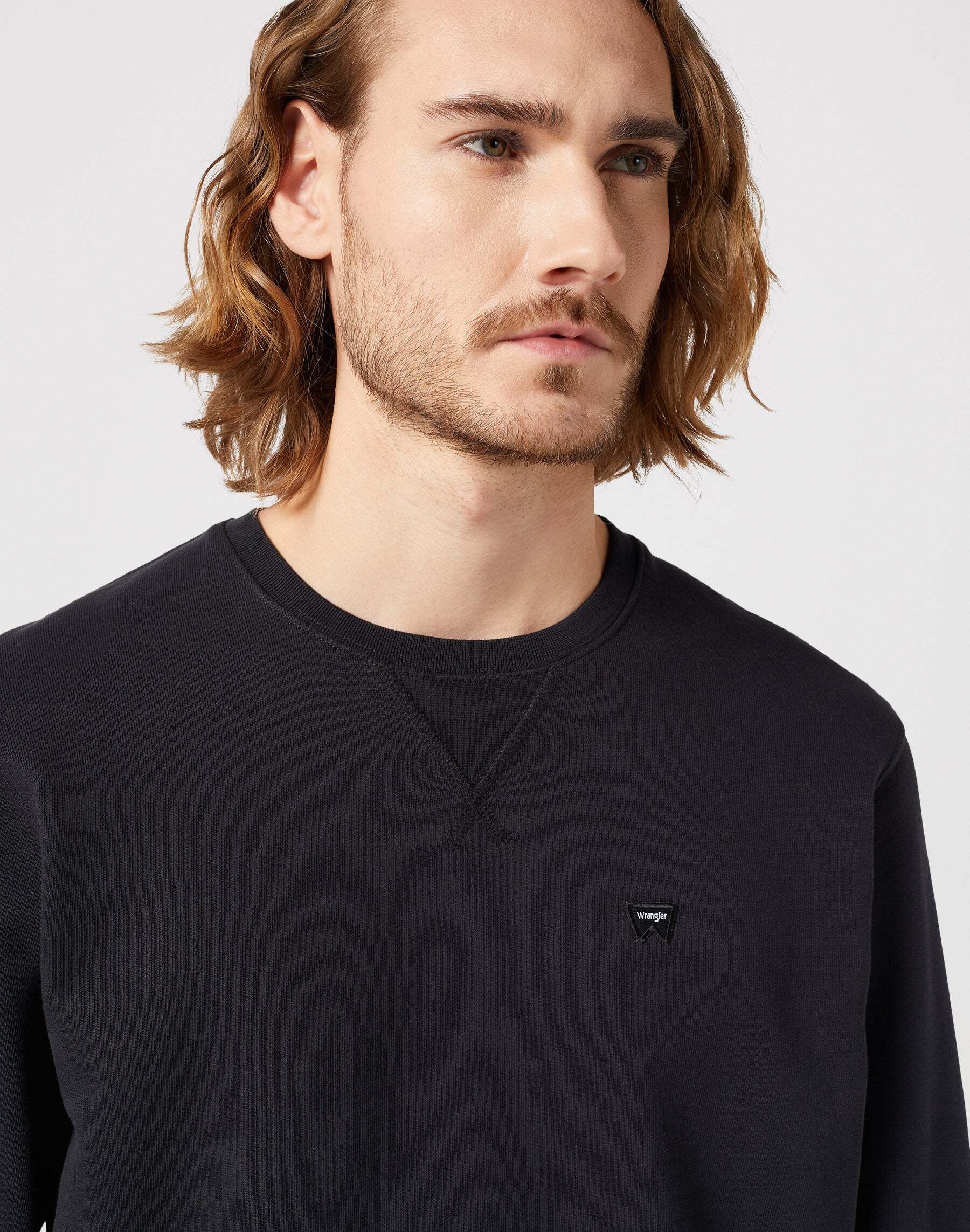 Sweatshirt WRANGLER "WRANGLER Sweatshirts Sign Off Crew", Herren, Gr. M, schwarz, Obermaterial: 100% Baumwolle CO., Sweatshirts Sweatshirt schwarz M