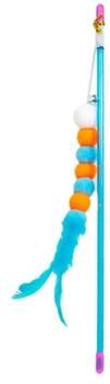 Uplift Picks Elastic Caterpillar Cat Teaser Wand For Interactive Play blue