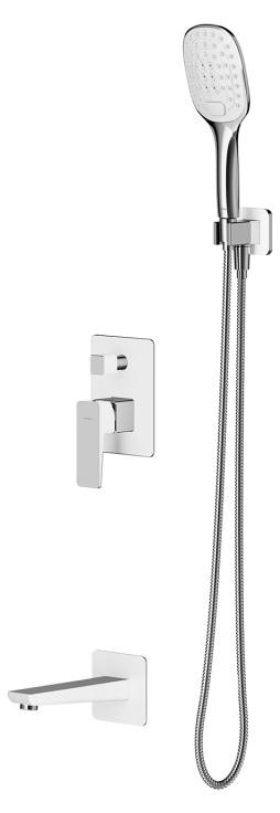 Omnires PARMA SYSPM16ACRB Unterputz-Duschset, Chrom-Weiß