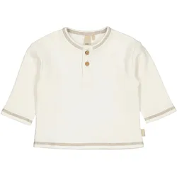 Levv Henley-Shirt langarm Waffelpiqué, natur, 74