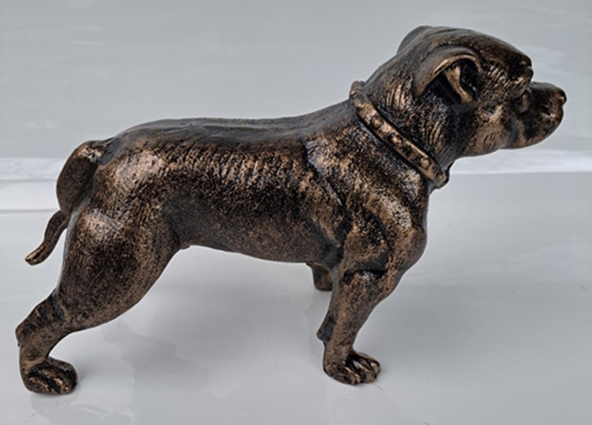 Gietijzeren Staffordshire Terrier beeldje, massief ijzer, lengte: 30 cm