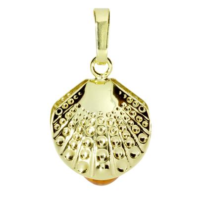 Kettenanhänger OSTSEE-SCHMUCK "Ostsee-Schmuck Anhänger Muschel Anhänger Muschel", gelb, Schmuckanhänger, Damen, 21 x 12mm, Gelbgold 333, 0,7 g, Kettenanhänger