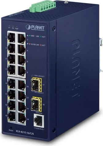 Planet Technology Industrial 16-Port Managed Switch IGS-4215-16T2S