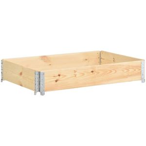 vidaXL Palettenaufsatz 310050, natur, Holz, Rahmen, 120 x 80cm, Höhe 19cm