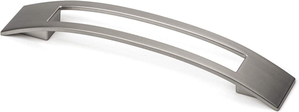 Meubelgreep KLASP Kastgreep met gebogen design in RVS-optiek mat, boorgatafstand 128 mm