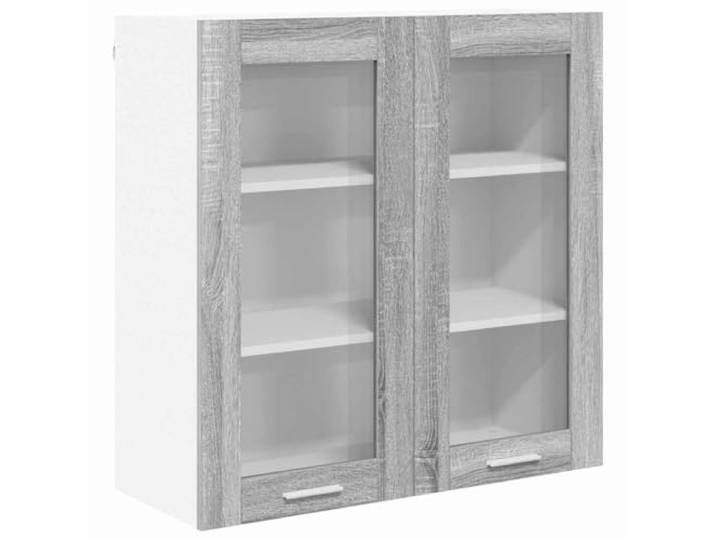 IBUQDDV Hängeschrank Sonoma-Grau 80 x 31 x 80 cm Holzwerkstoff Wandmontage, Küchenutensilien, Geschirr, Essentials, glatte Oberfläche, rechteckige Form, feuchtes Tuch