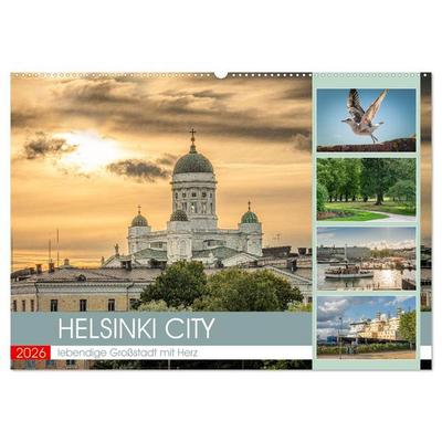 HELSINKI CITY (Wandkalender 2026 DIN A2 quer), CALVENDO Monatskalender