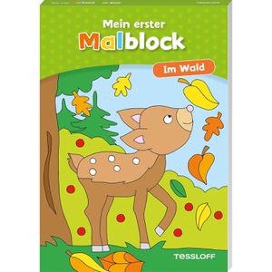 Tessloff 378864468 Malbuch Mein erster Malblock, Im Wald, für Kinder, 64 Motive, ab 4 Jahre