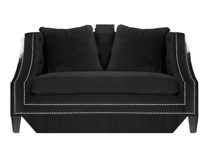 Xlmoebel Sessel Schwarzer Chesterfield-Sessel aus luxuriösem Textil (Sessel), Hergestellt in Europa