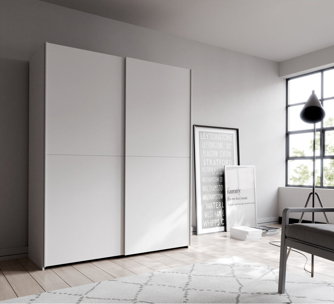 17 Stories Nakari 2 Door Wardrobe White 190 cm H x 150 cm W x 61 cm D