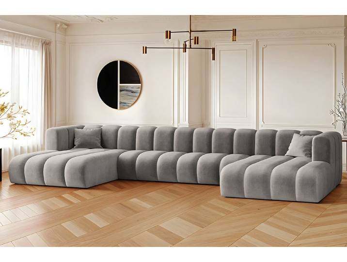 Kaiser Möbel Ecksofa U-form Sofa Grand U XL modular stoff Haga und Salvador, Große Auswahl an Farben, komfortabel, praktisch, modular