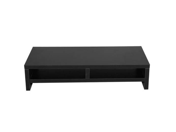 Support écran PC Support de moniteur Réhausseur d'écran Riser Bureau d'ordinateur Support tablette avec 2 tiroirs NOIR-TAM