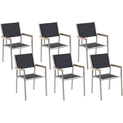 GARTENSTUHL 6er-Set schwarz Edelstahl Grosseto