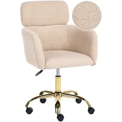 SCHREIBTISCHSTUHL Bouclé Hellbeige Alena