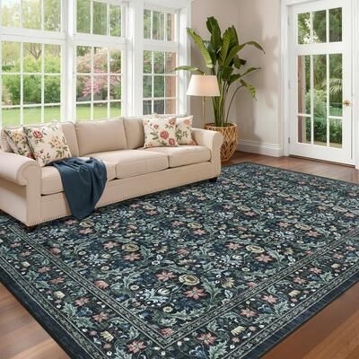 Garvee Vintage Allover Floral Trellis Area Rug